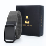 Load image into Gallery viewer, MILORDE Men's Ratchet Nylon Web, 35MM, Dressy Casual Work Belt with Automatic Buckle Quick Release, Full Adjustable
