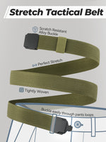 Load image into Gallery viewer, MILORDE Stretch Versatile Belt, Causal Dress Outdoor Activities,1.4" Nylon Web Belt with Quicky Release Plug Buckle
