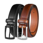 Load image into Gallery viewer, Men&#39;s Leather Dress Belt 2Pack, Handmade, Genuine Leather, Fashion &amp; Classic Designs for Work Business and Casual
