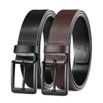 Load image into Gallery viewer, Men&#39;s Leather Dress Belt 2Pack, Handmade, Genuine Leather, Fashion &amp; Classic Designs for Work Business and Casual
