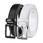 Load image into Gallery viewer, MILORDE Men's Leather Dress Belt 2Pack, Handmade, Genuine Leather, Fashion &amp; Classic Designs for Work Business and Casual
