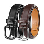 Load image into Gallery viewer, Men&#39;s Leather Dress Belt 2Pack, Handmade, Genuine Leather, Fashion &amp; Classic Designs for Work Business and Casual
