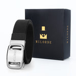 Load image into Gallery viewer, MILORDE Men's Ratchet Nylon Web, 35MM, Dressy Casual Work Belt with Automatic Buckle Quick Release, Full Adjustable
