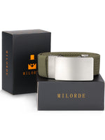 Load image into Gallery viewer, MILORDE Men's 1.38" Nylon Ratchet Belt, Casual Web Click Belt for Jeans, Business Dress, Adjustable Trim to Fit
