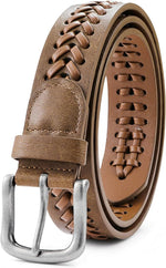 Load image into Gallery viewer, MILORDE Leather Braided Belts for Men, Handmade, Causal Woven Leather Jeans daily wear
