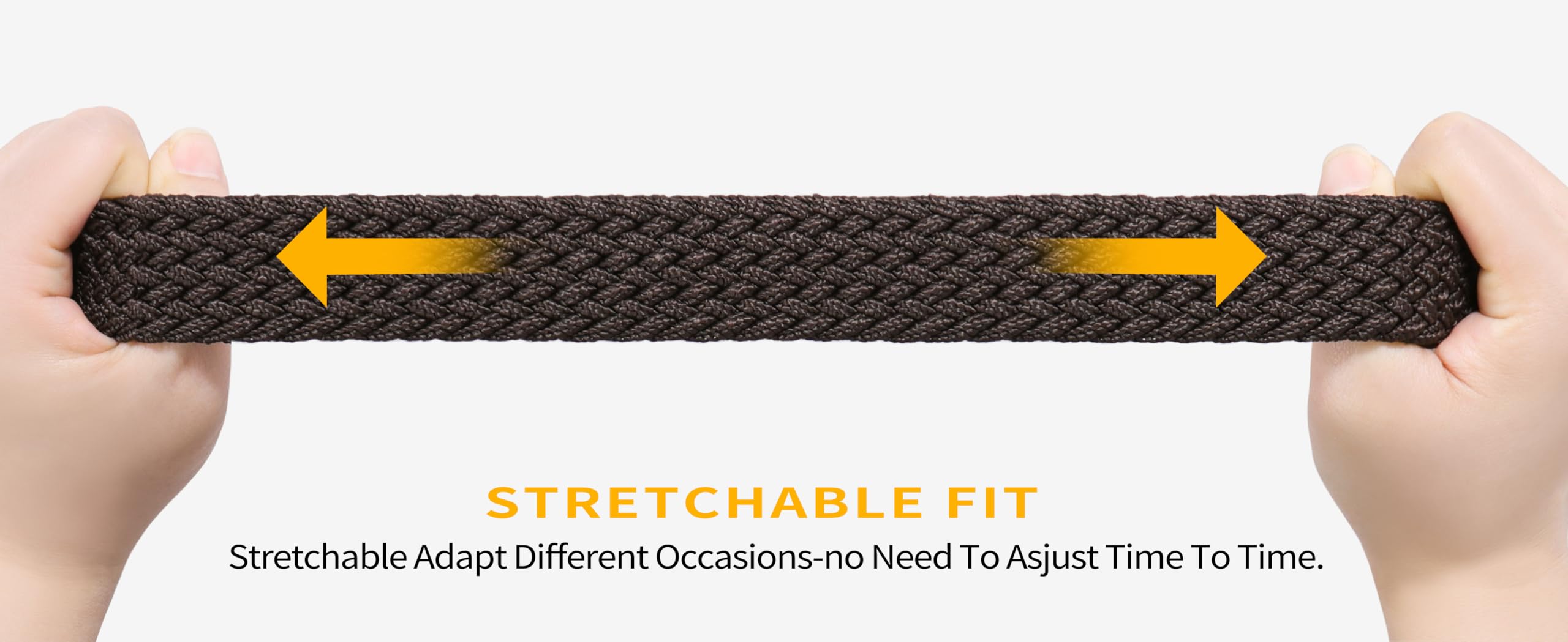 Stretch Belt 2Pack,Braided Canvas Woven Elastic Stretch Belts for Men/Women/Junior,Golf Outdoor Activities