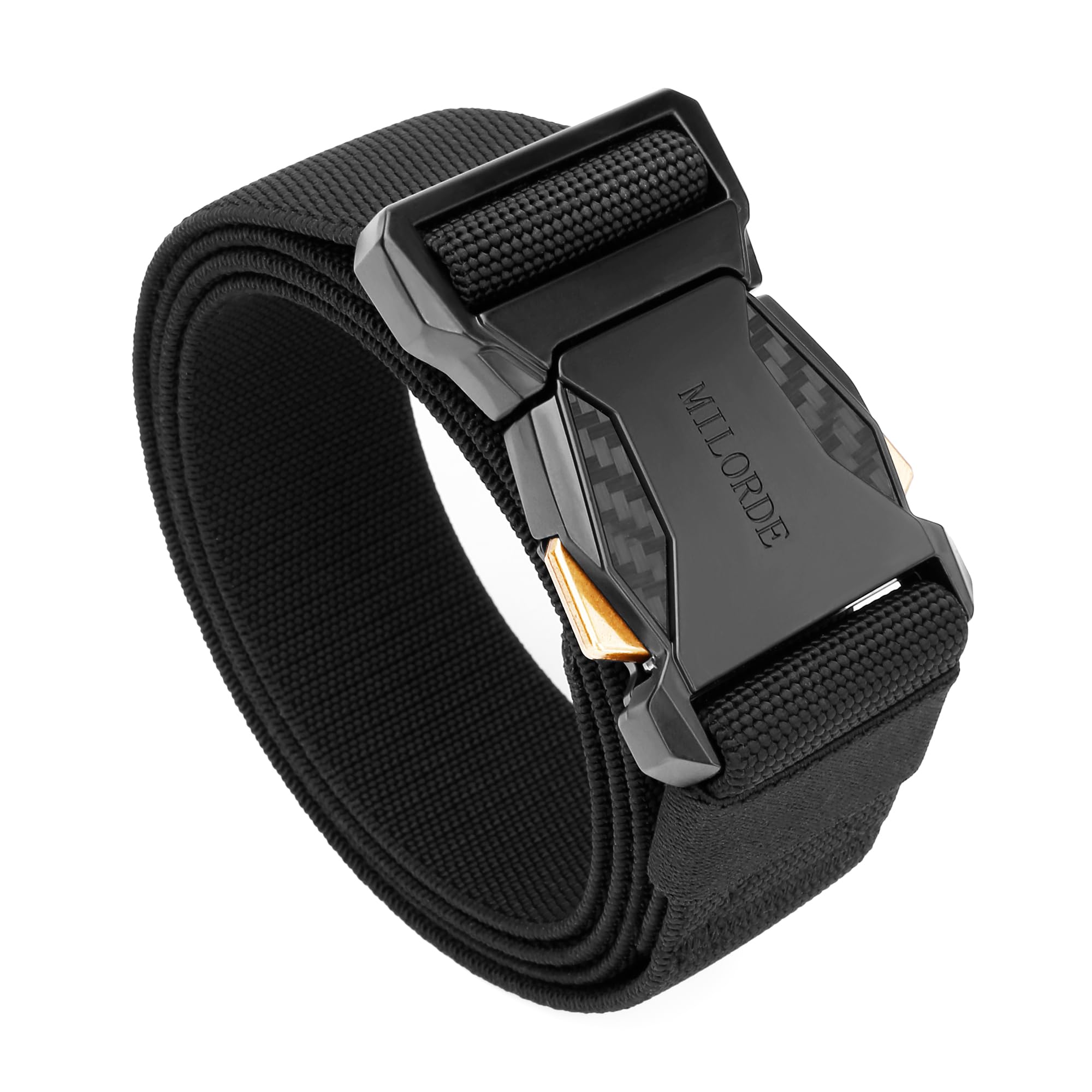 Men Tactical Belt,Stretch Nylon Web,Hiking Rigger Military Work-Quick Release