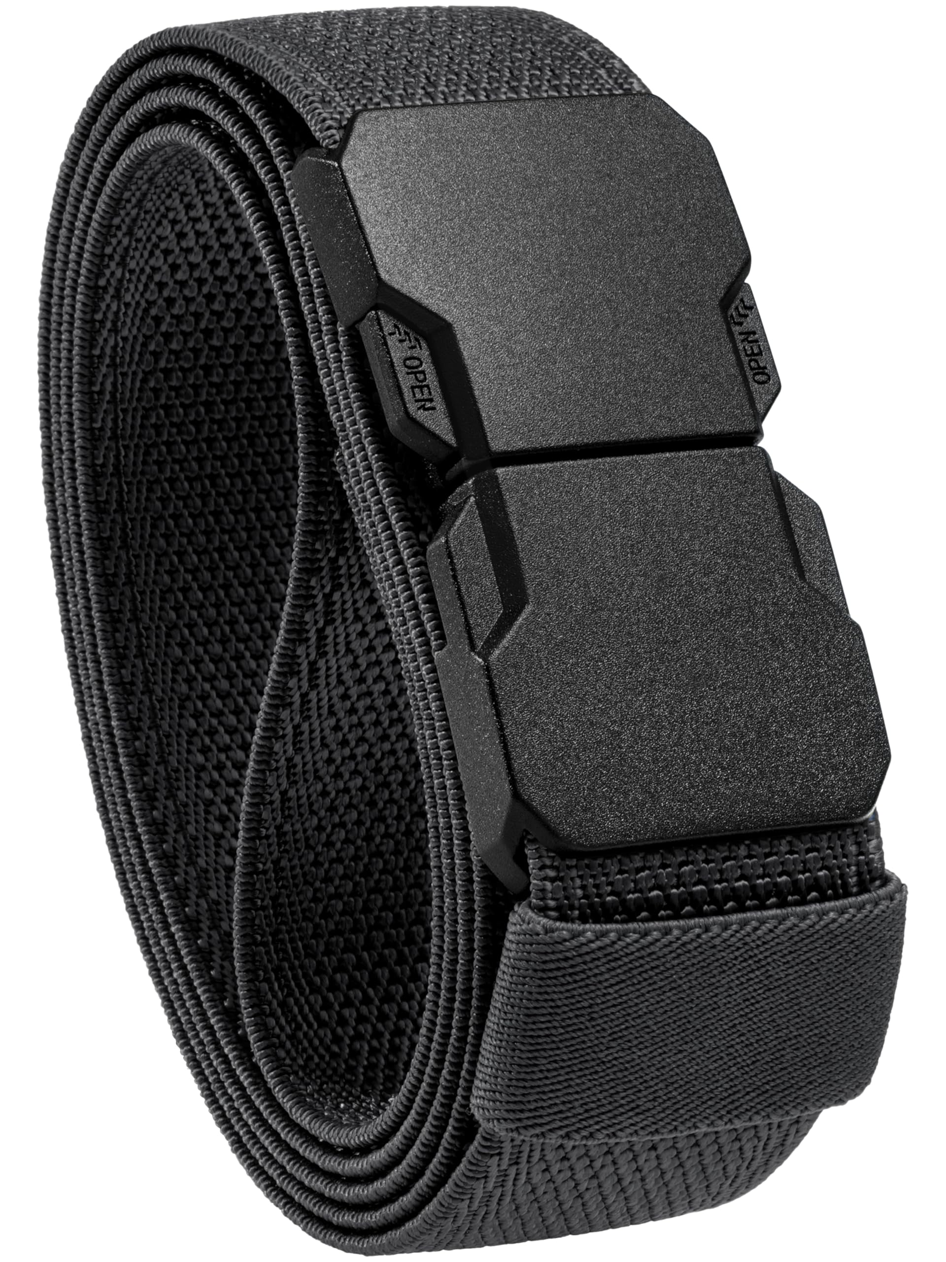 Stretch Versatile Belt, Causal Dress Outdoor Activities,1.4" Nylon Web Belt with Quicky Release Plug Buckle