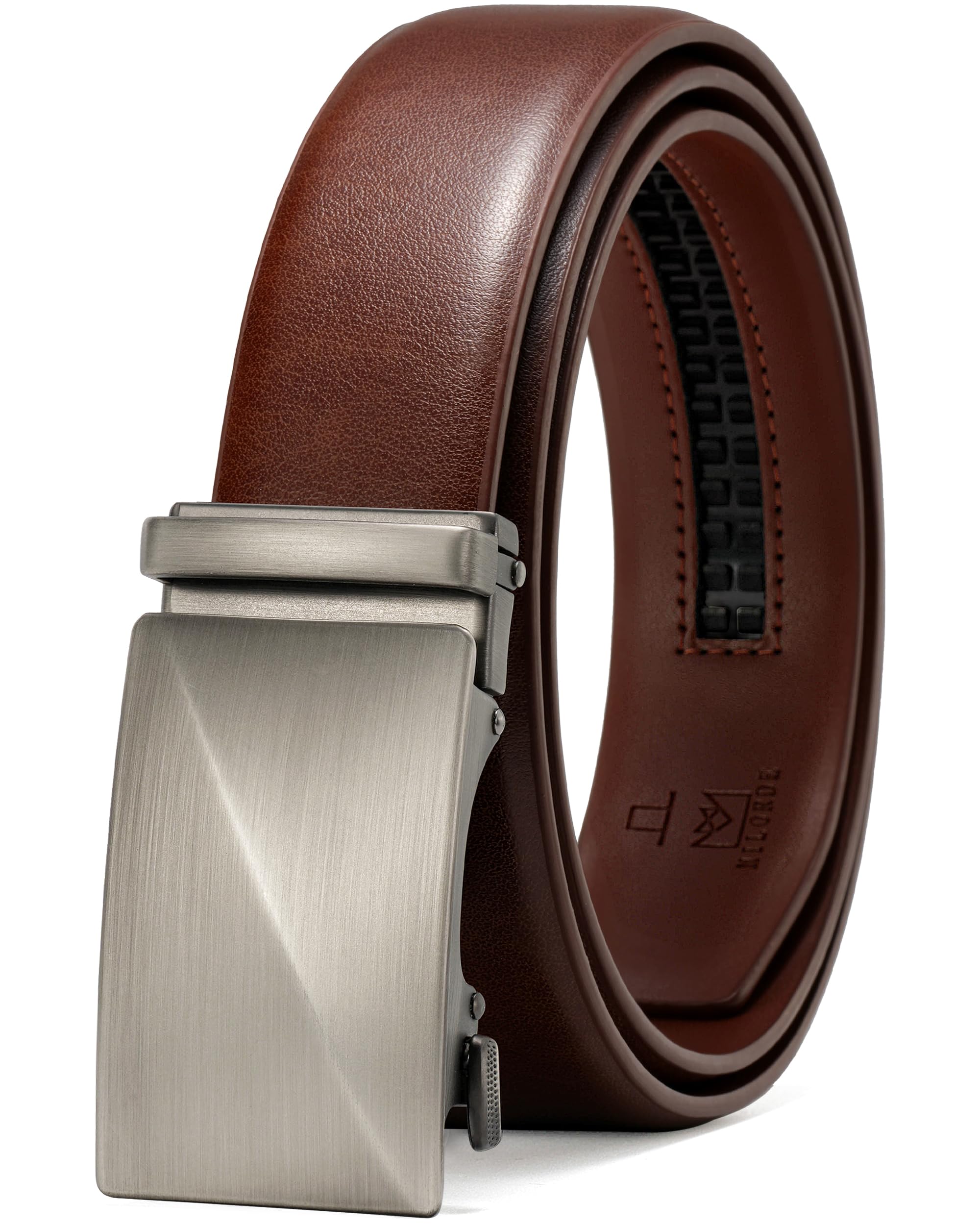 Men's Ratchet Leather Belt for Casual Golf Dress Pants Shirts, Adjustable Fit, Comfortable and Easy To Use （35mm）