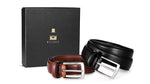 Load image into Gallery viewer, MILORDE Men's Leather Dress Belt 2Pack, Handmade, Genuine Leather, Fashion &amp; Classic Designs for Work Business and Casual
