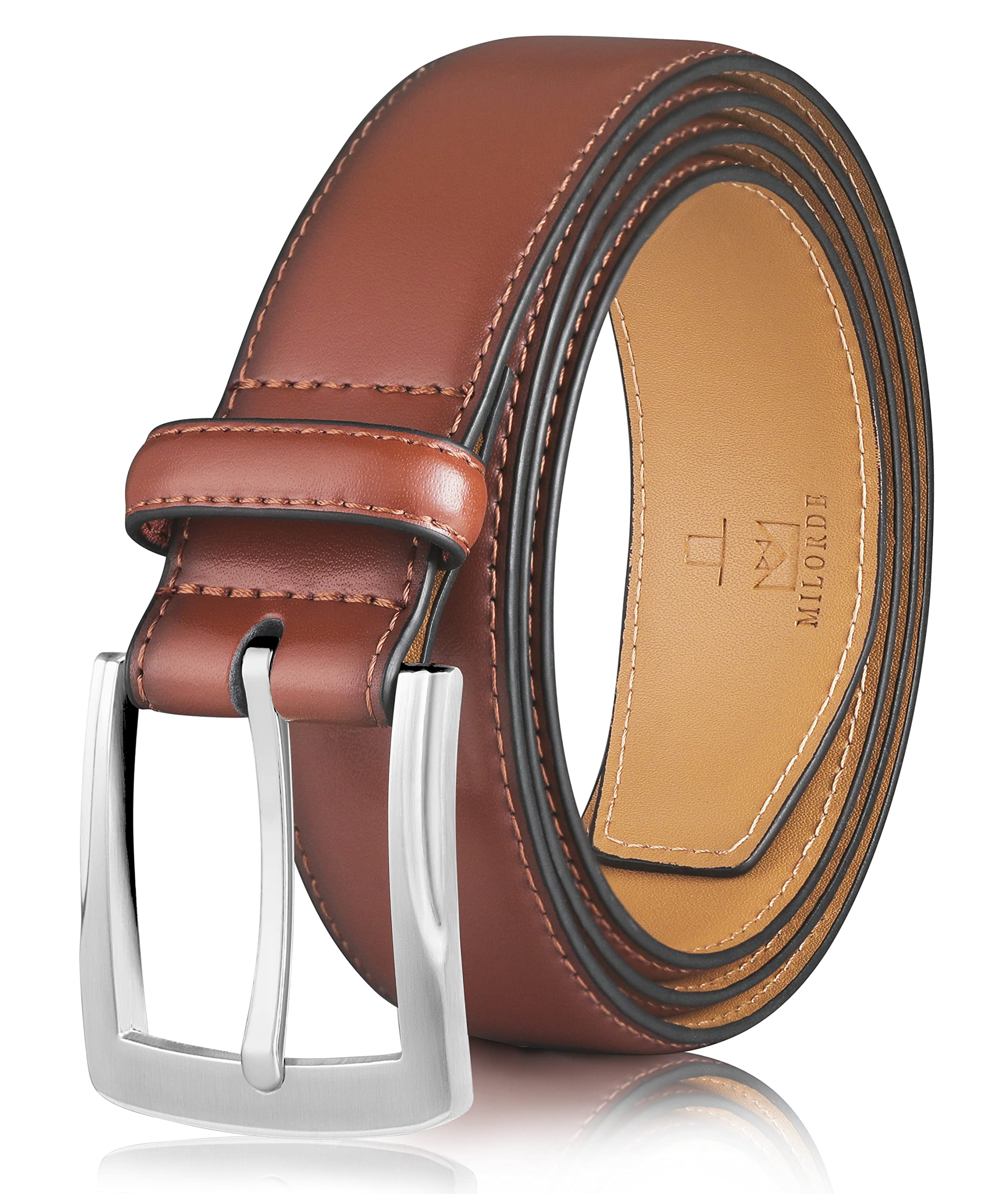 Men's Genuine Leather Dress Belt, Handmade, 100% Cow Leather, Fashion & Classic Designs for Work Business and Casual