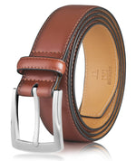 Load image into Gallery viewer, Men&#39;s Genuine Leather Dress Belt, Handmade, 100% Cow Leather, Fashion &amp; Classic Designs for Work Business and Casual
