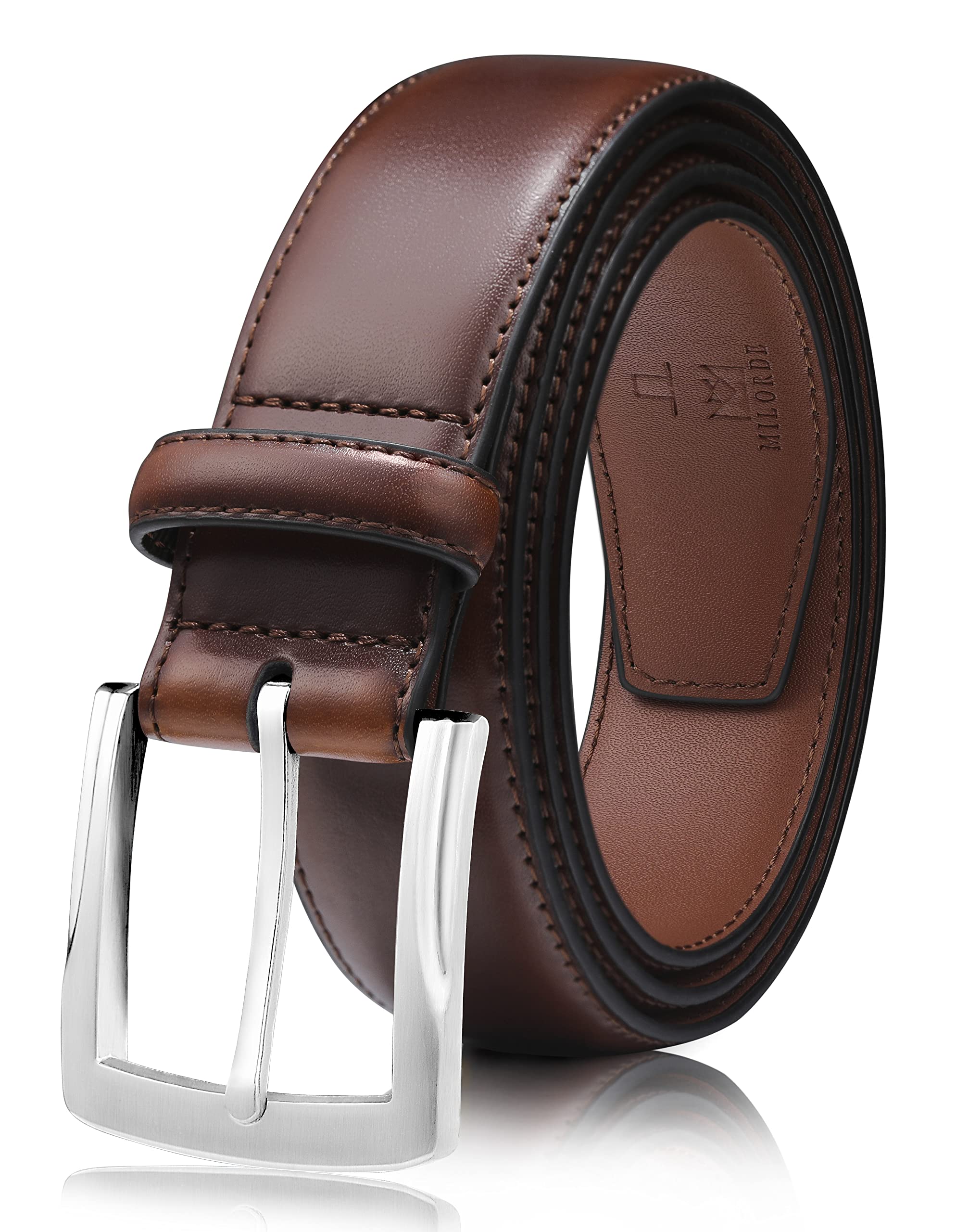 Men's Genuine Leather Dress Belt, Handmade, 100% Cow Leather, Fashion & Classic Designs for Work Business and Casual