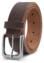 Load image into Gallery viewer, Men&#39;s Jean Leather Belt, 35mm 100% Genuine Leather, Handmade, Classic Designs for Work and Casual
