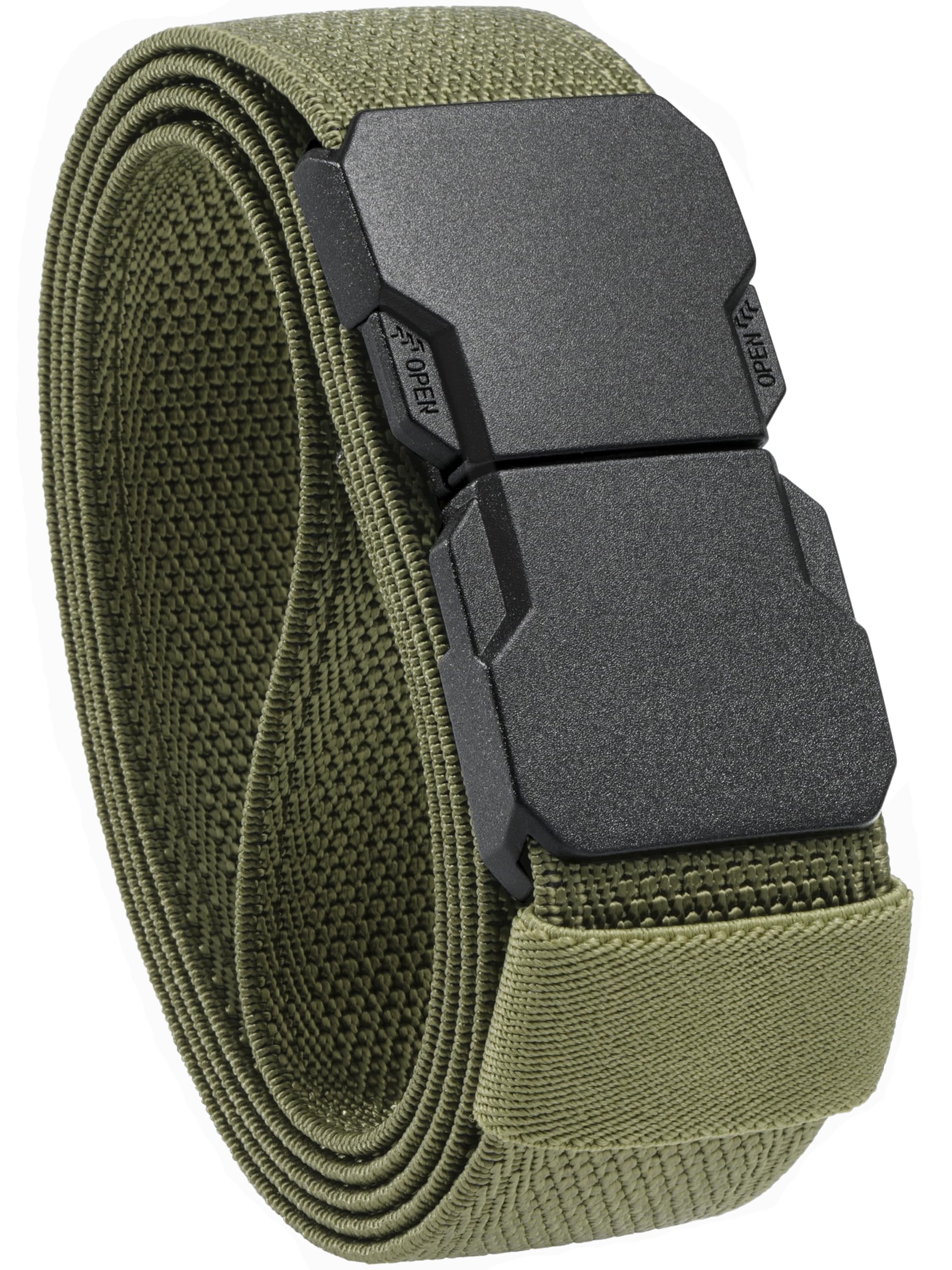 Stretch Versatile Belt, Causal Dress Outdoor Activities,1.4" Nylon Web Belt with Quicky Release Plug Buckle