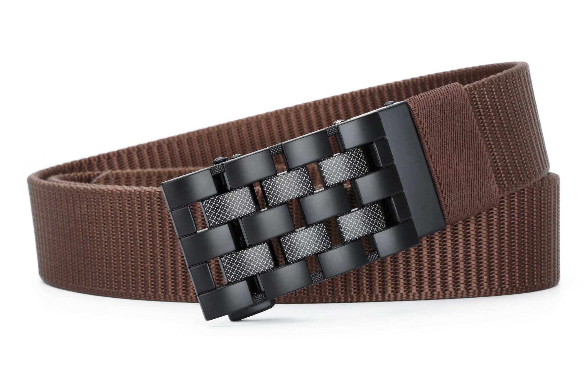 Men's Ratchet Nylon Web, 35MM, Dressy Casual Work Belt with Automatic Buckle Quick Release, Full Adjustable