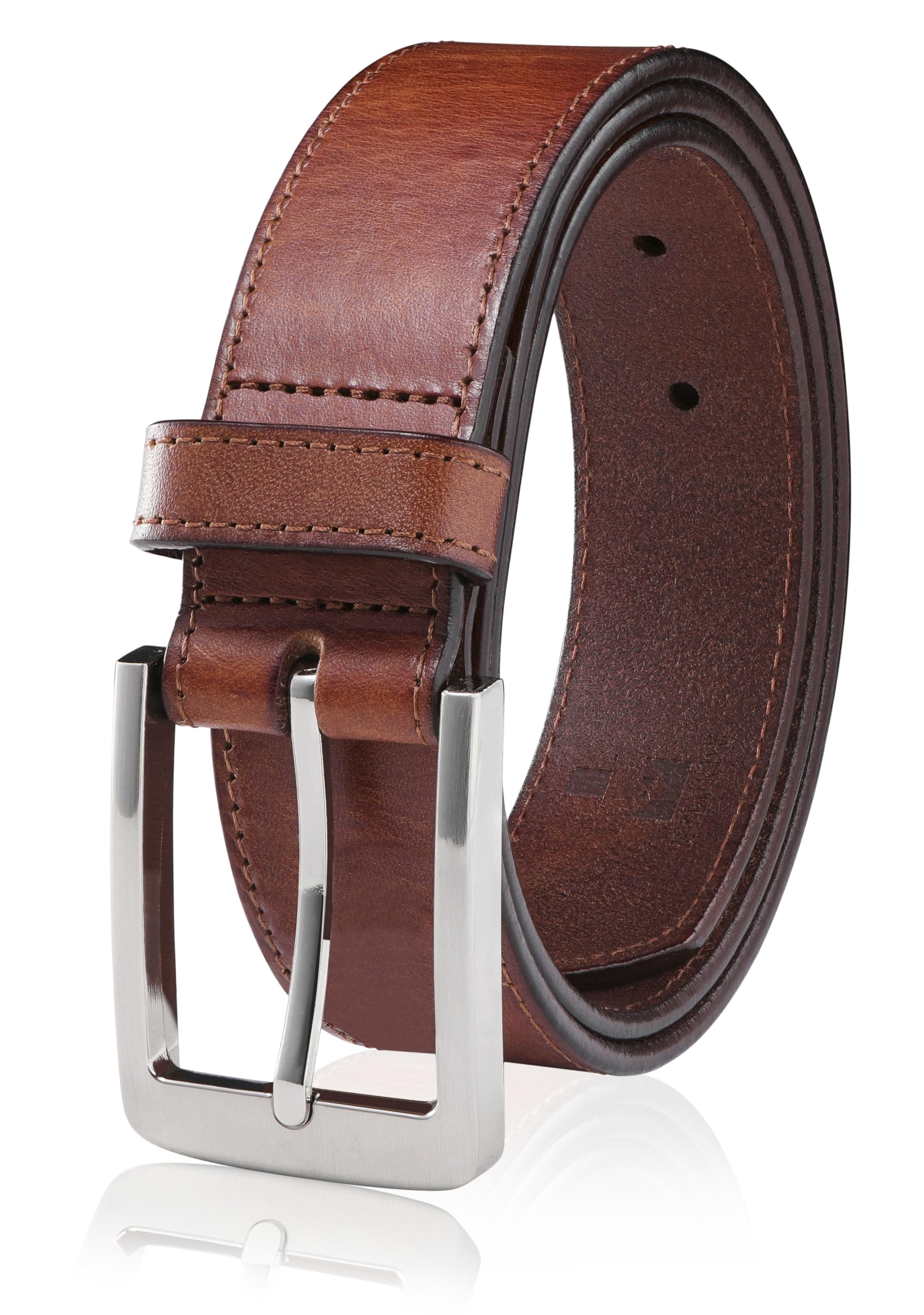 Men's Genuine Leather Dress Belt, Handmade, 100% Cow Leather, Fashion & Classic Designs for Work Business and Casual