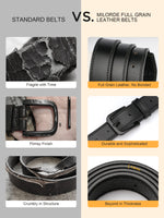 Load image into Gallery viewer, MILORDE Full Grain Leather Belt for Men, Daily Wear for Jeans Casual Pants, Handmade Men Leather Belts with Gift Box

