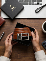 Load image into Gallery viewer, MILORDE Reversible Belt for Men - Adjustable Size - Premium Leather - Double Style in One Belt

