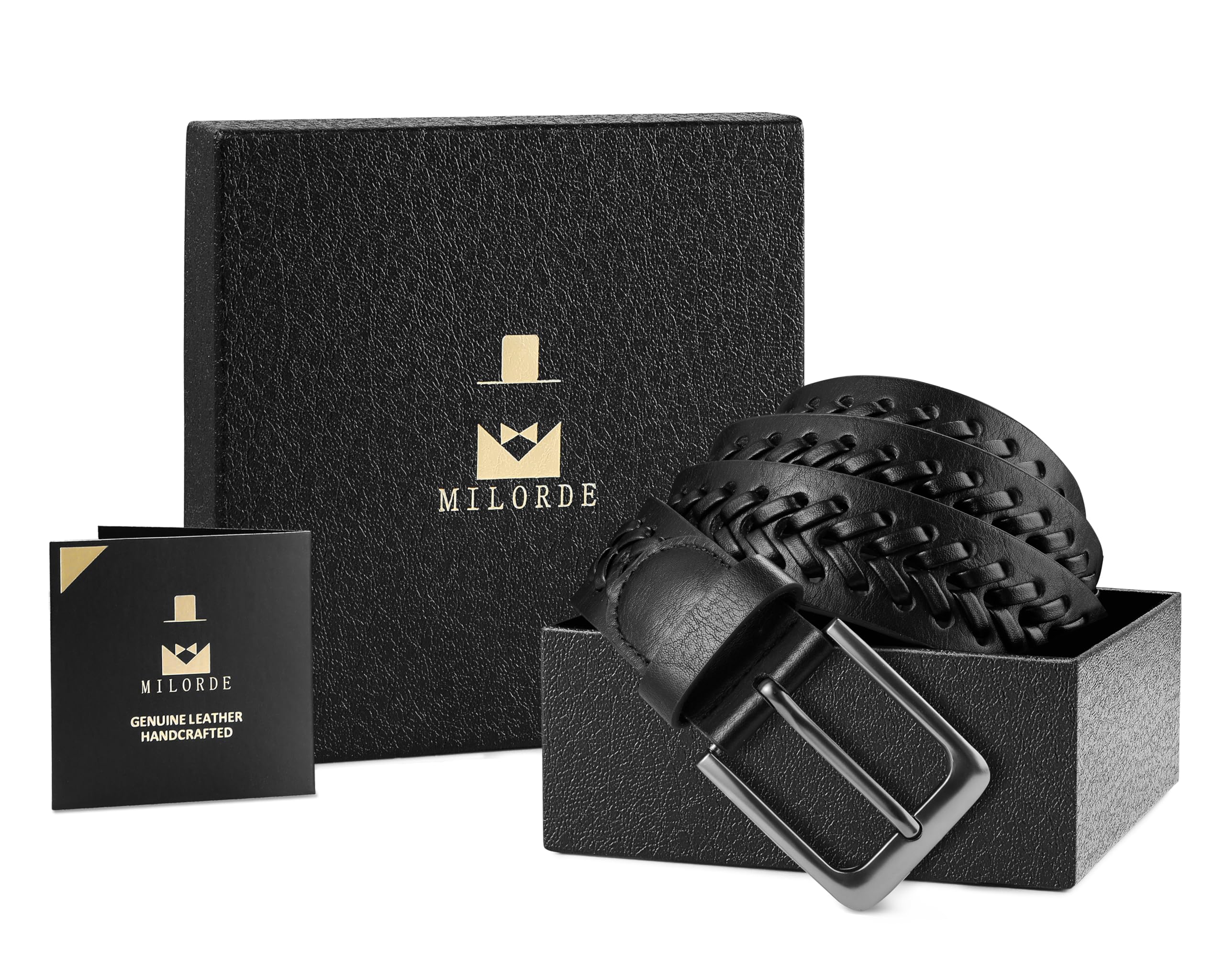 Leather Braided Belts for Men, Handmade, Causal Woven Leather Jeans daily wear