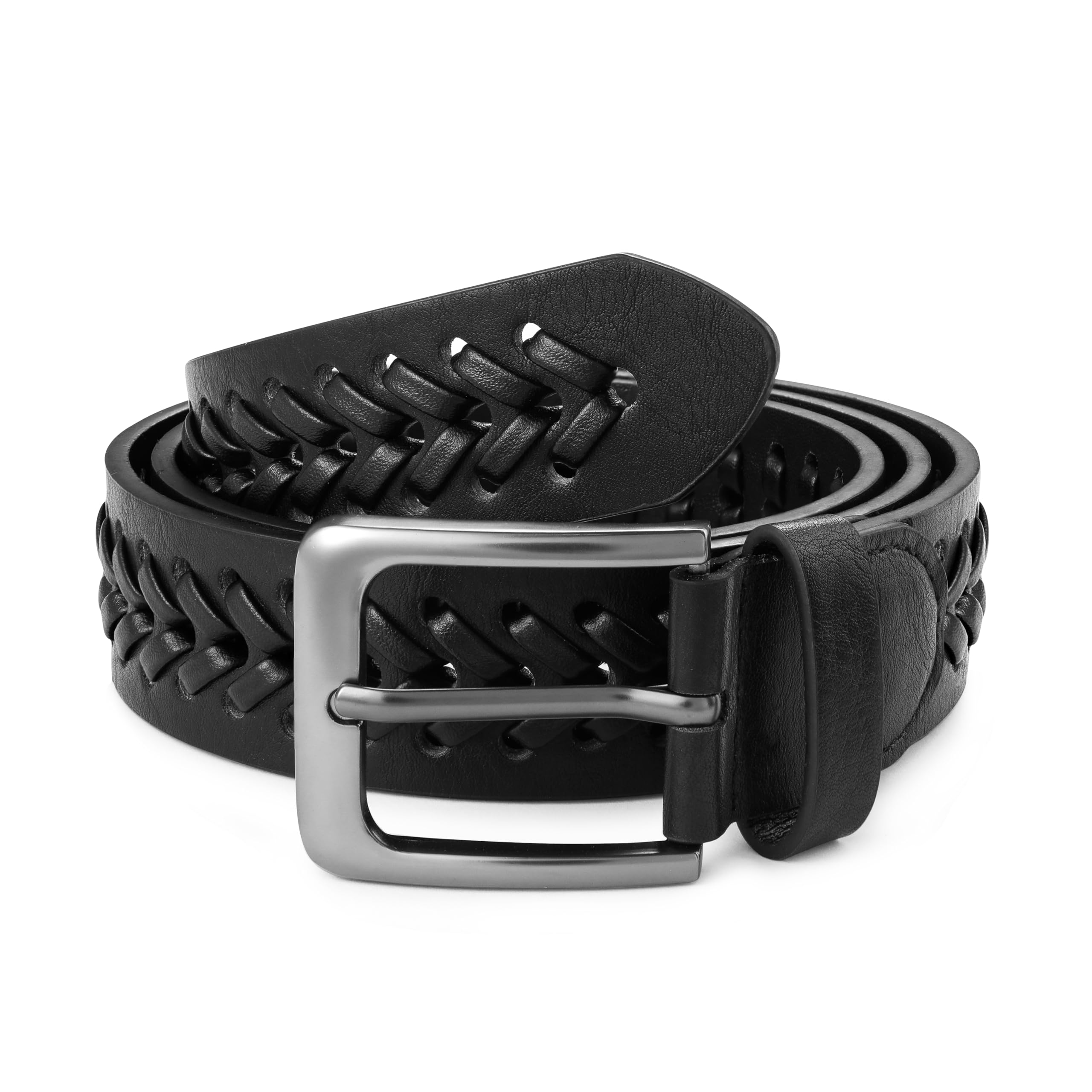 Leather Braided Belts for Men, Handmade, Causal Woven Leather Jeans daily wear