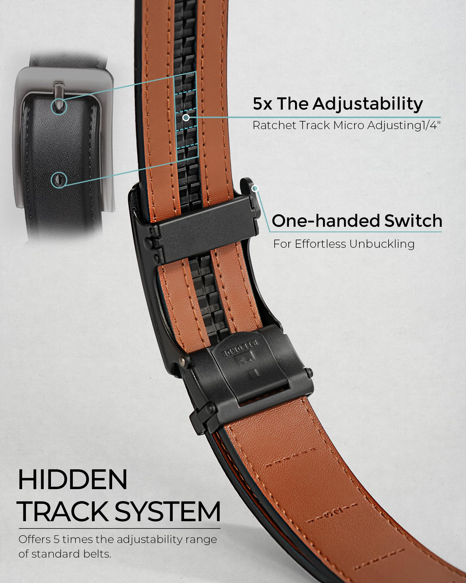 Men's 2Pack Ratchet Belt, Handmade, 100% Cow Leather, Fashion & Classic Designs for Work Business and Casual