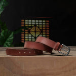 Load image into Gallery viewer, Men&#39;s Jean Leather Belt, 35mm 100% Genuine Leather, Handmade, Classic Designs for Work and Casual
