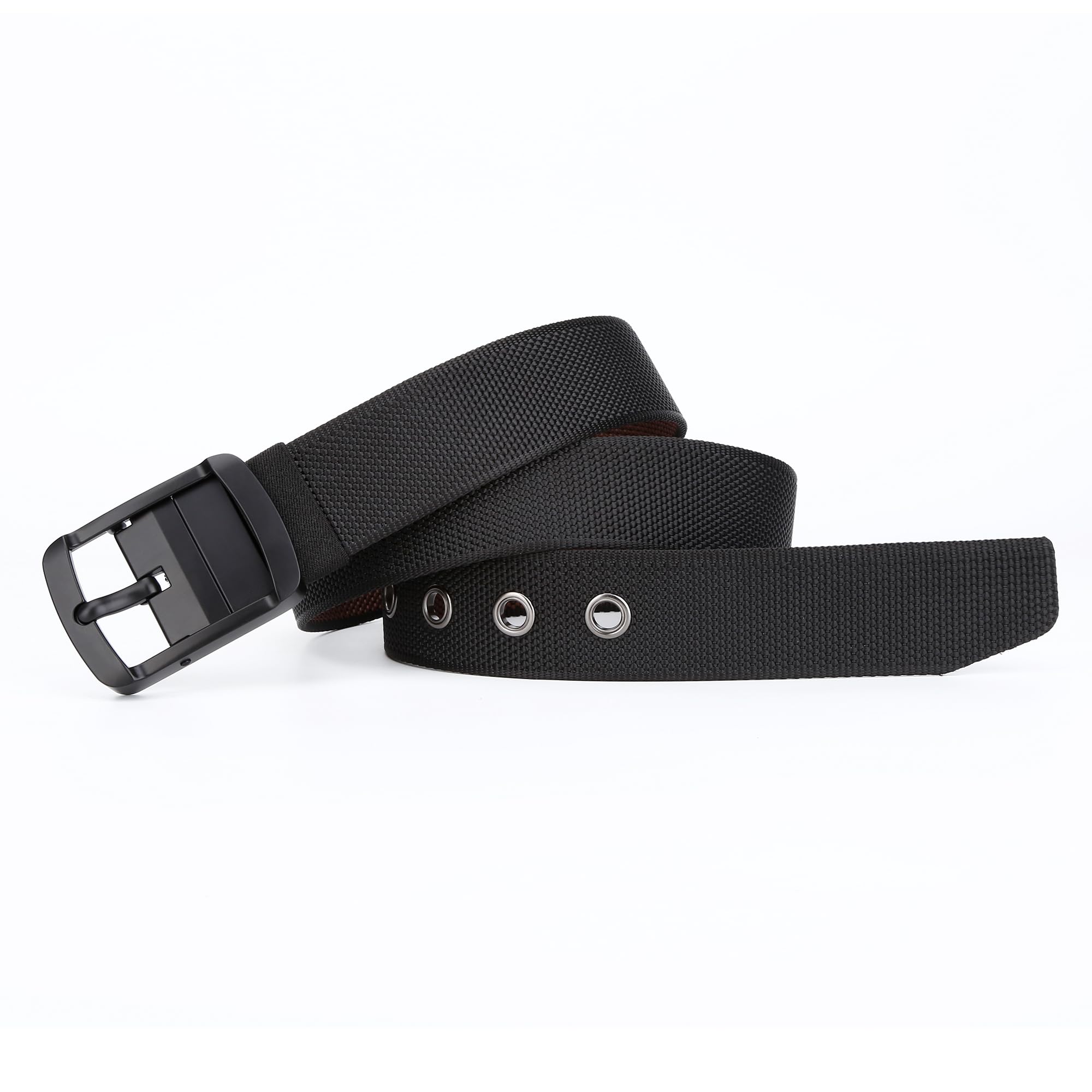 Men's Reversible Nylon Web, 35MM, Dressy Casual Work Belt with Automatic Buckle Quick Release, Full Adjustable