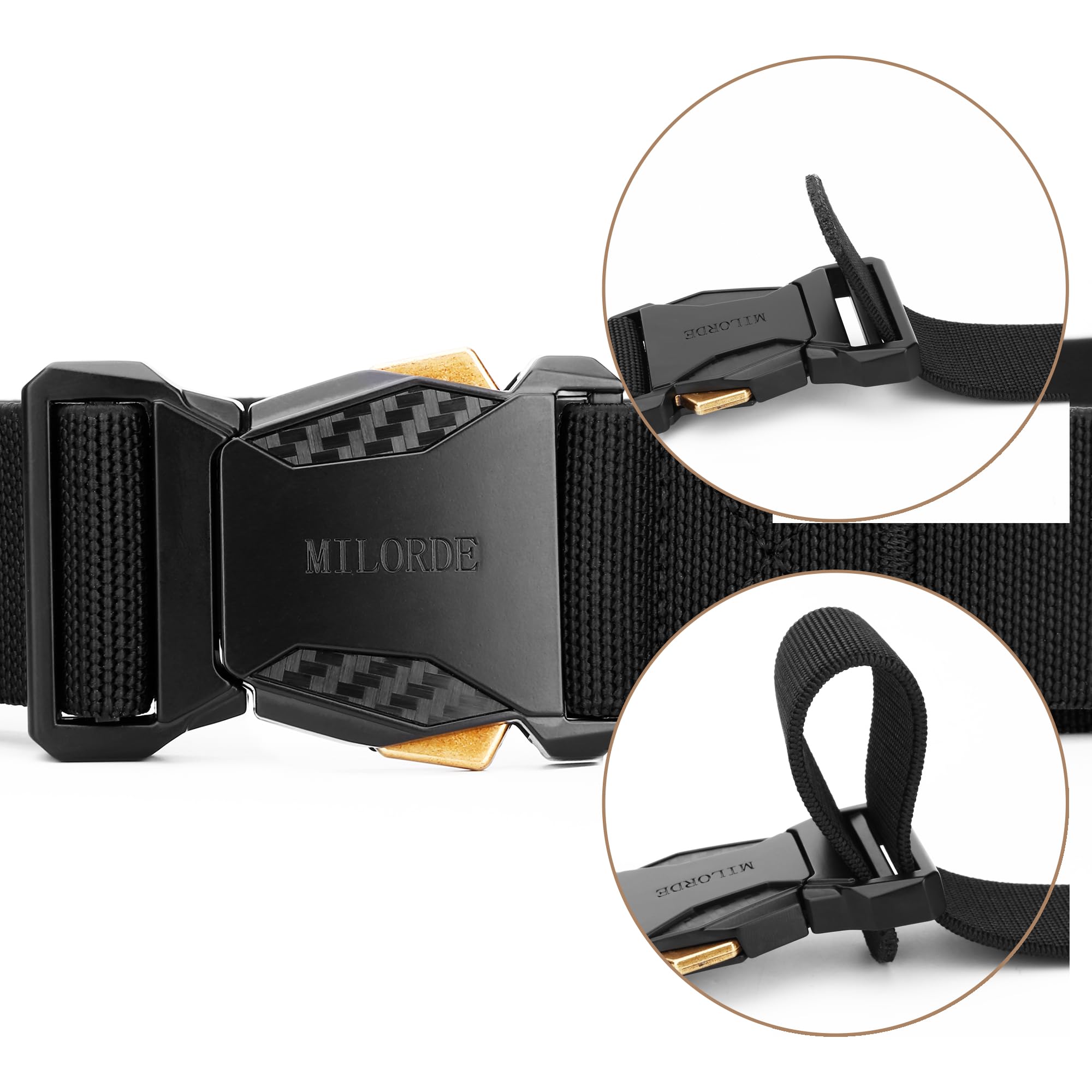 Men Tactical Belt,Stretch Nylon Web,Hiking Rigger Military Work-Quick Release