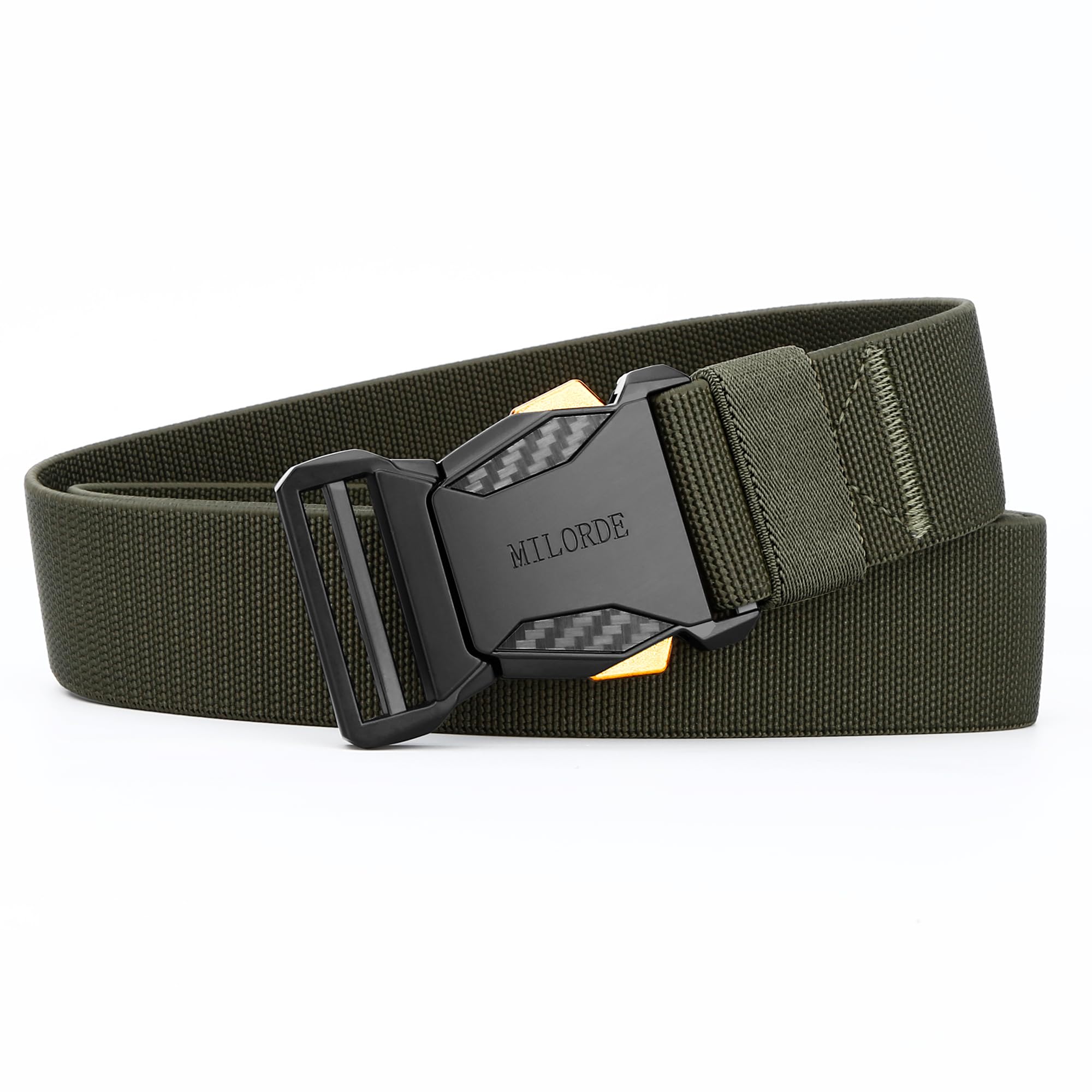 Men Tactical Belt,Stretch Nylon Web,Hiking Rigger Military Work-Quick Release