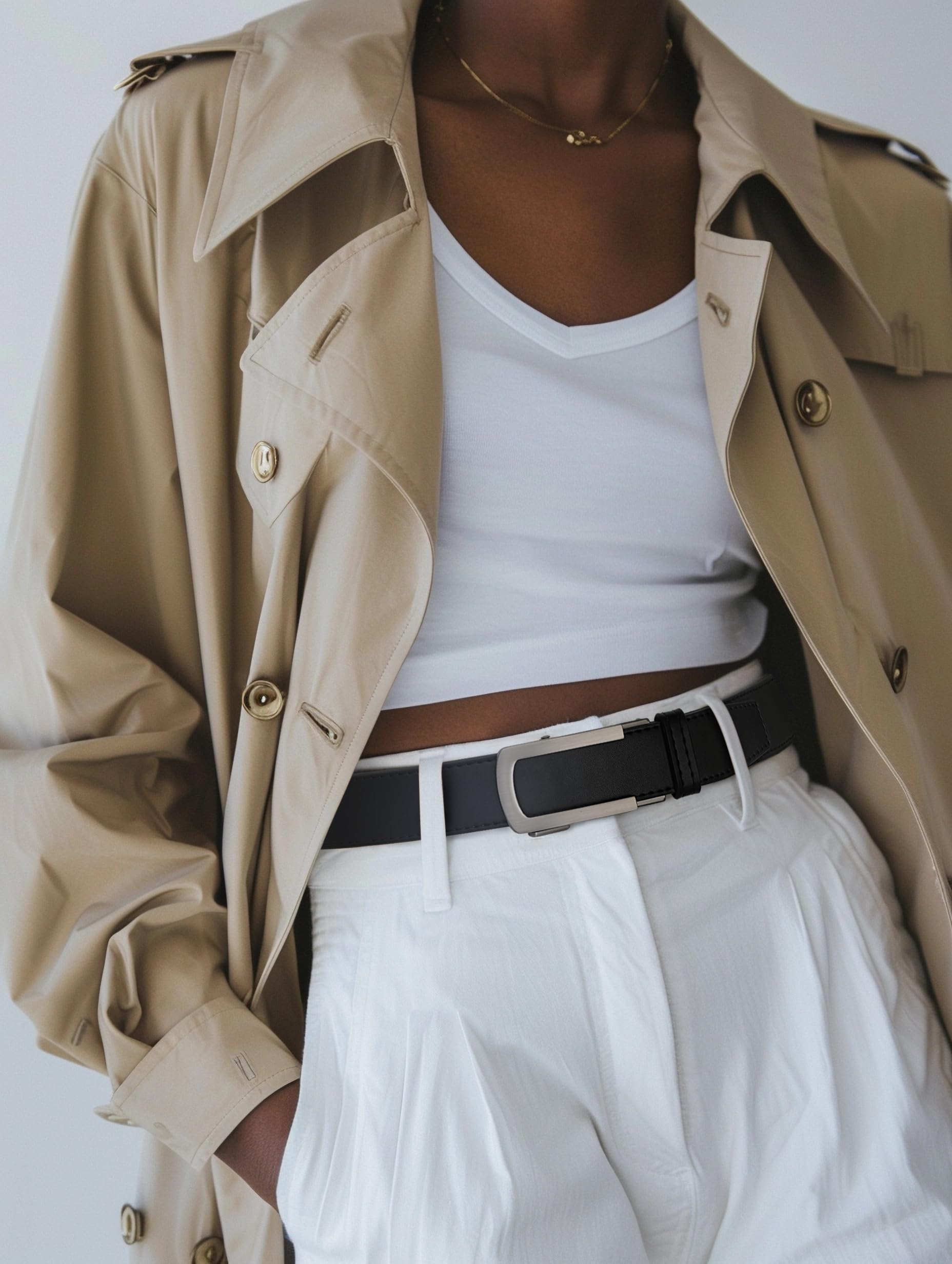 Womens Ratchet Leather Dress Belt - Customizable Fit,Fashion & Classic Designs for Dress and Casual 1 1/5"