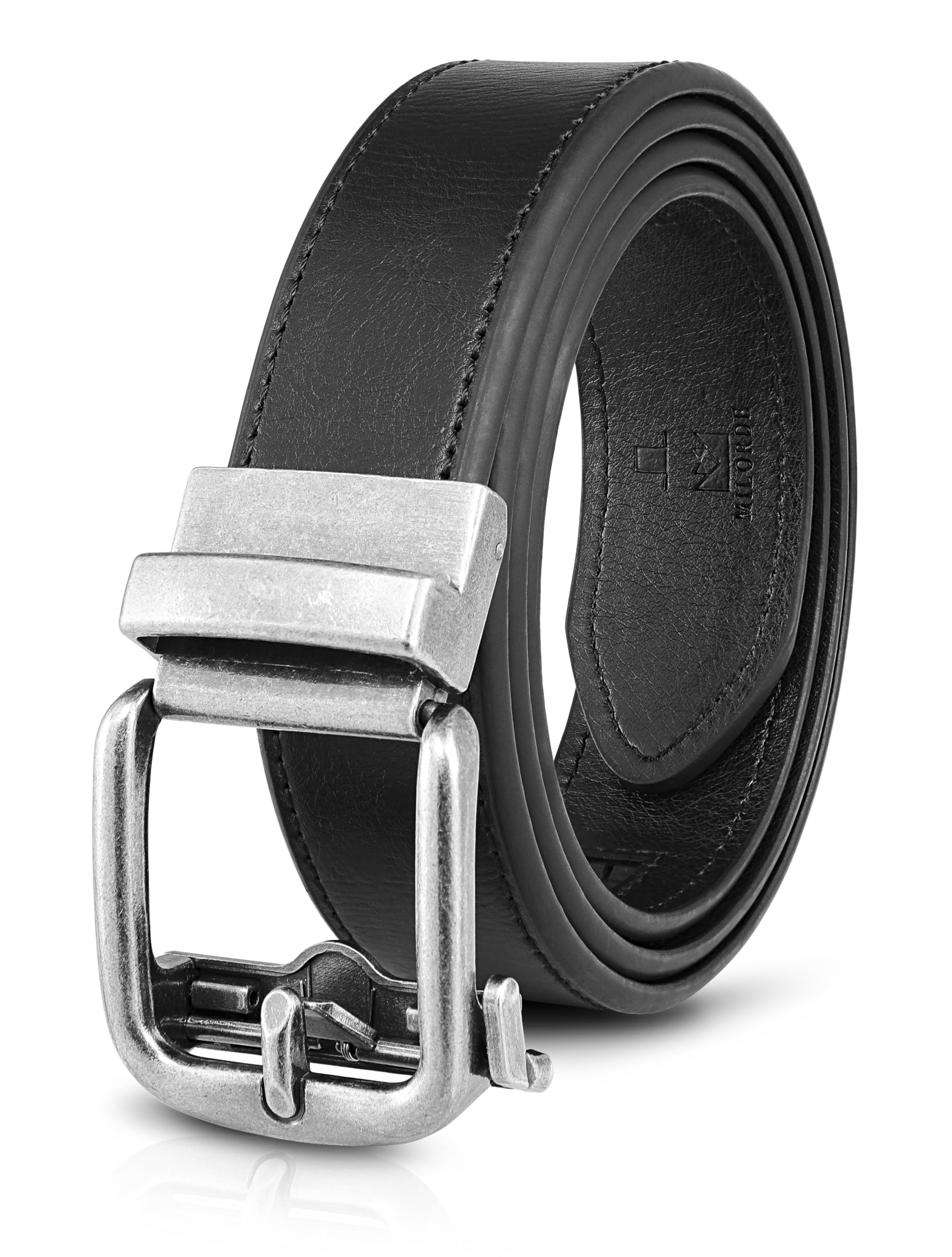 Men's Ratchet Leather Belt for Casual Golf Dress Pants Shirts, Adjustable Fit, Comfortable and Easy To Use （35mm）