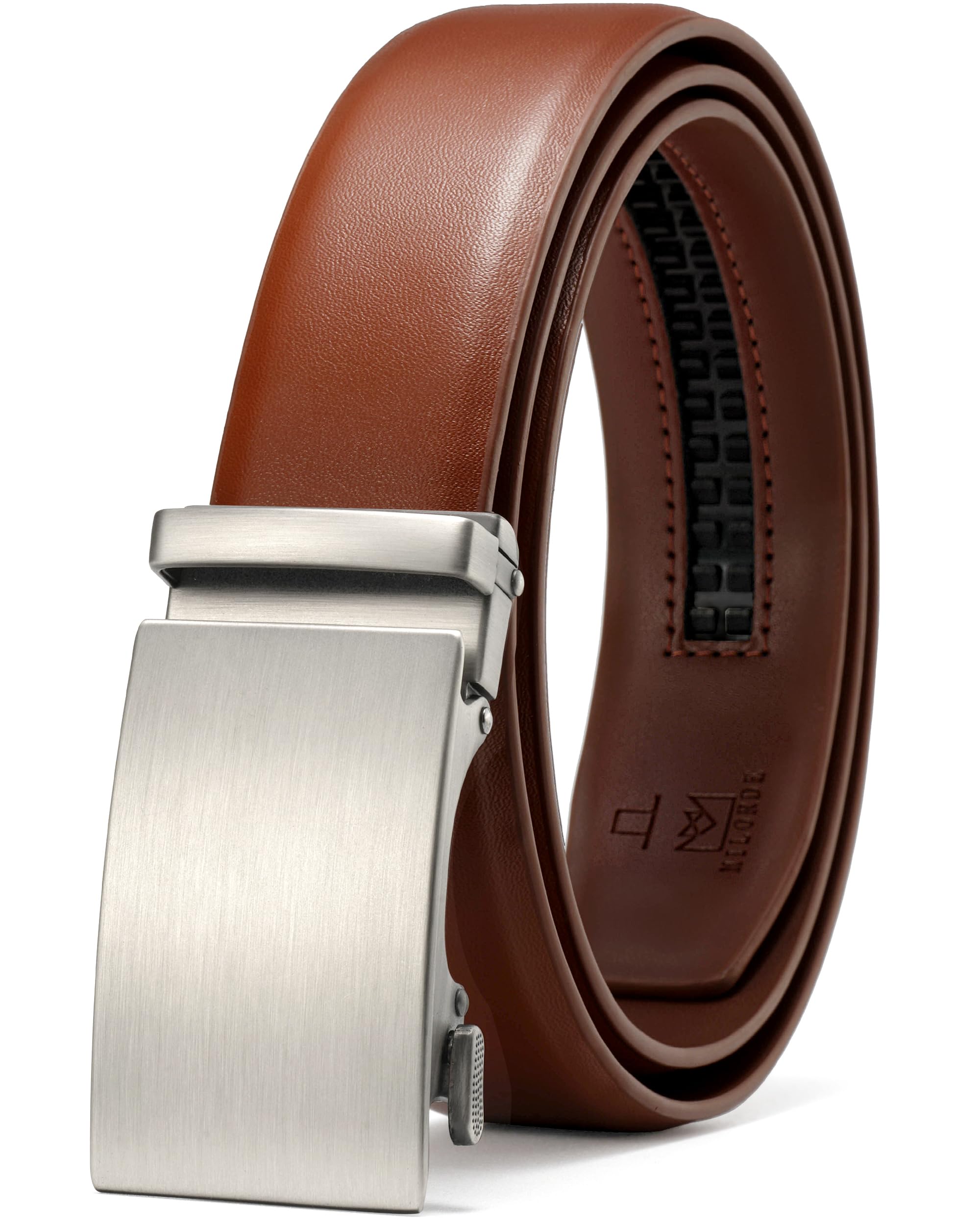 Men's Ratchet Leather Belt for Casual Golf Dress Pants Shirts, Adjustable Fit, Comfortable and Easy To Use （35mm）