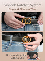 Load image into Gallery viewer, MILORDE Womens Ratchet Leather Dress Belt - 3cm/1.18“ width,Size Customizable Fit,Designs for Dress and Casual
