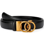Load image into Gallery viewer, MILORDE Womens Ratchet Leather Dress Belt - 3cm/1.18“ width,Size Customizable Fit,Designs for Dress and Casual
