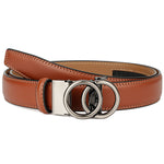 Load image into Gallery viewer, MILORDE Womens Ratchet Leather Dress Belt - 3cm/1.18“ width,Size Customizable Fit,Designs for Dress and Casual
