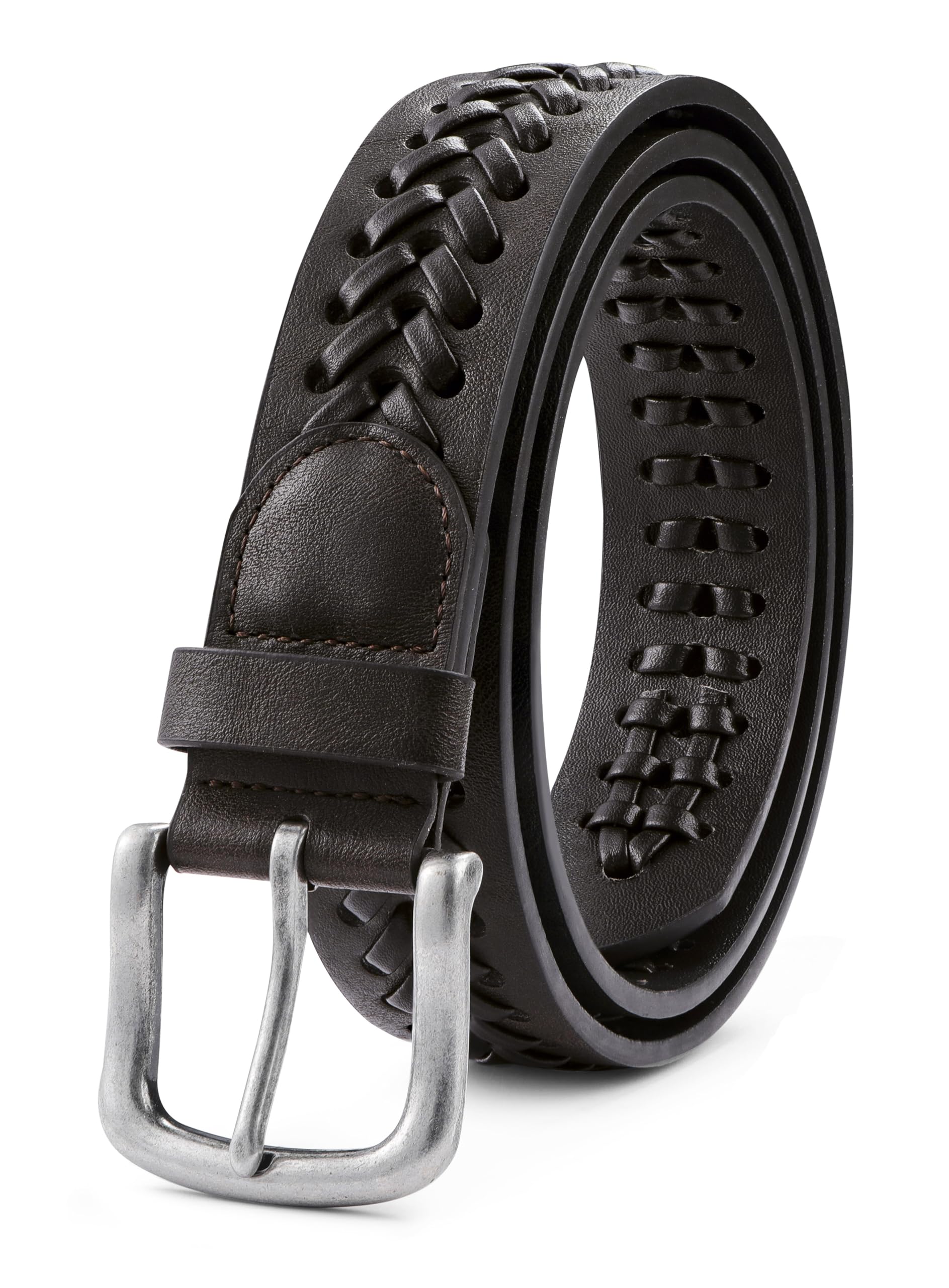 Leather Braided Belts for Men, Handmade, Causal Woven Leather Jeans daily wear