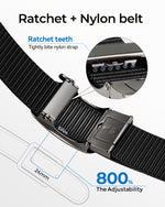 Load image into Gallery viewer, MILORDE Men's Ratchet Nylon Web, 35MM, Dressy Casual Work Belt with Automatic Buckle Quick Release, Full Adjustable
