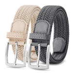 Load image into Gallery viewer, MILORDE Stretch Belt 2Pack,Braided Canvas Woven Elastic Stretch Belts for Men/Women/Junior,Golf Outdoor Activities
