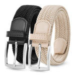 Load image into Gallery viewer, MILORDE Stretch Belt 2Pack,Braided Canvas Woven Elastic Stretch Belts for Men/Women/Junior,Golf Outdoor Activities
