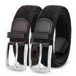 Load image into Gallery viewer, MILORDE Stretch Belt 2Pack,Braided Canvas Woven Elastic Stretch Belts for Men/Women/Junior,Golf Outdoor Activities
